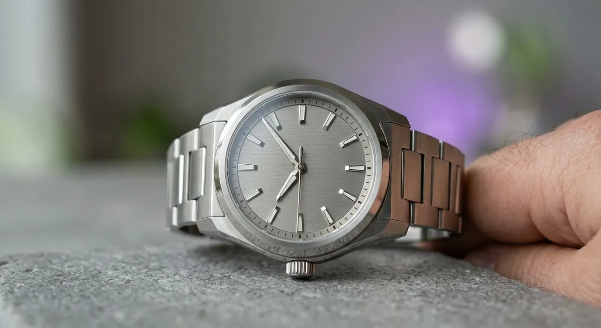 Montre de luxe sur fond neutre